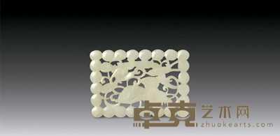 明 白玉透雕花鸟纹珮 6.8×4.6cm